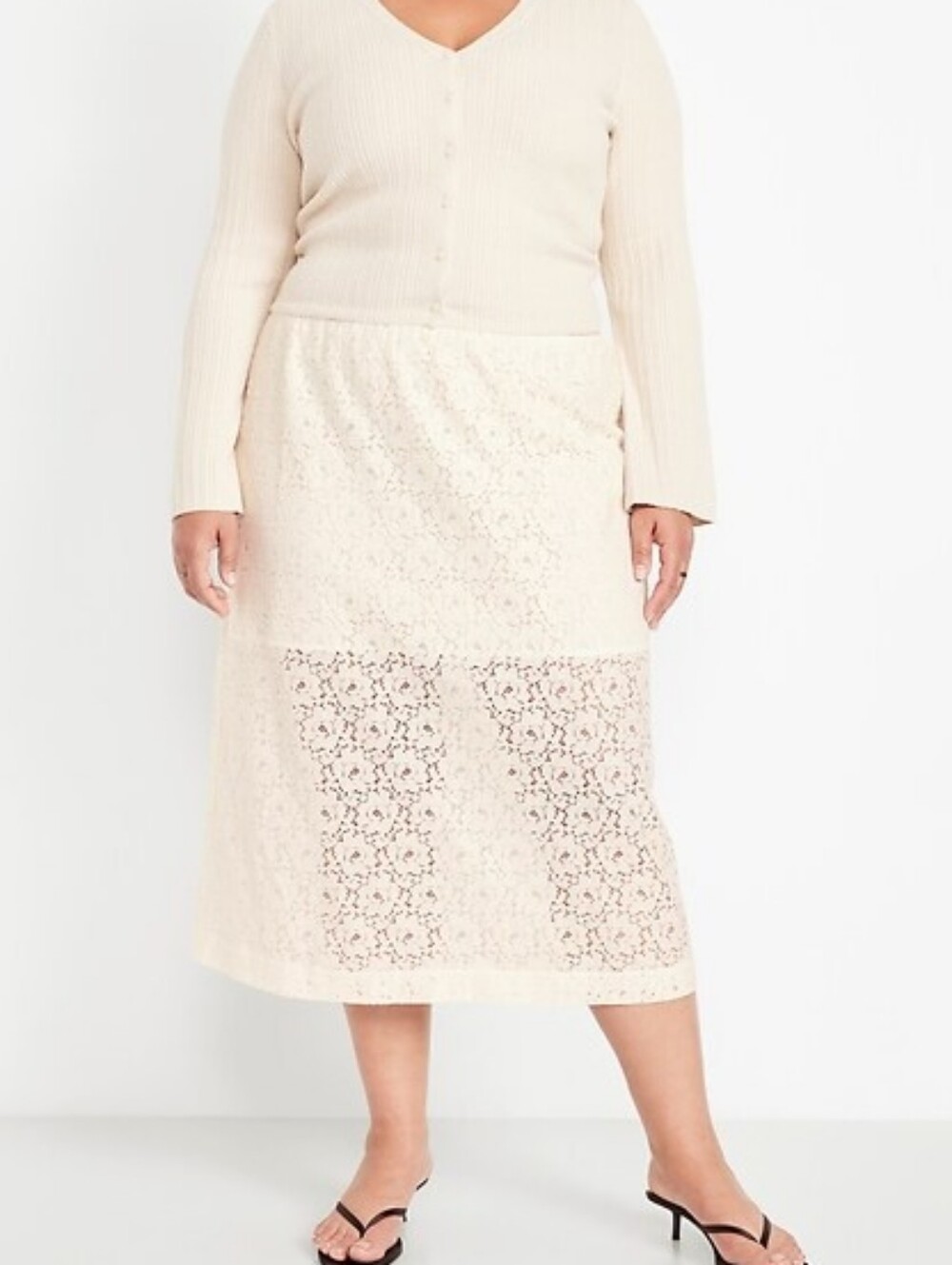 Old Navy High Waisted Lace Midi Skirt NWT